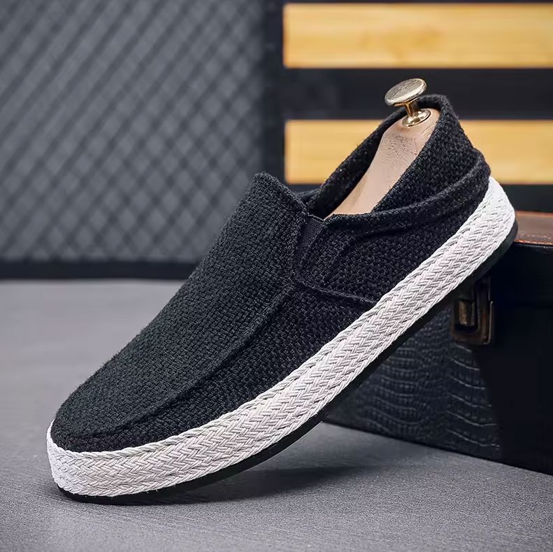 Mocassim Casual Masculino LinenFlex – Estilo Sofisticado com Leveza e Conforto MASCULINO - CALÇADOS - MOCASSIM Dm Stores Preto 37 